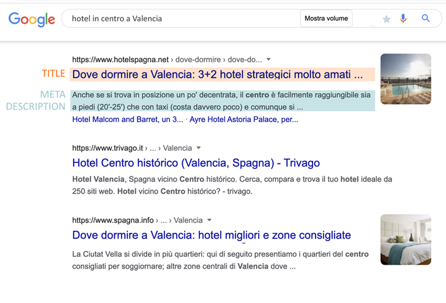 seo per hotel risultati di ricerca in serp