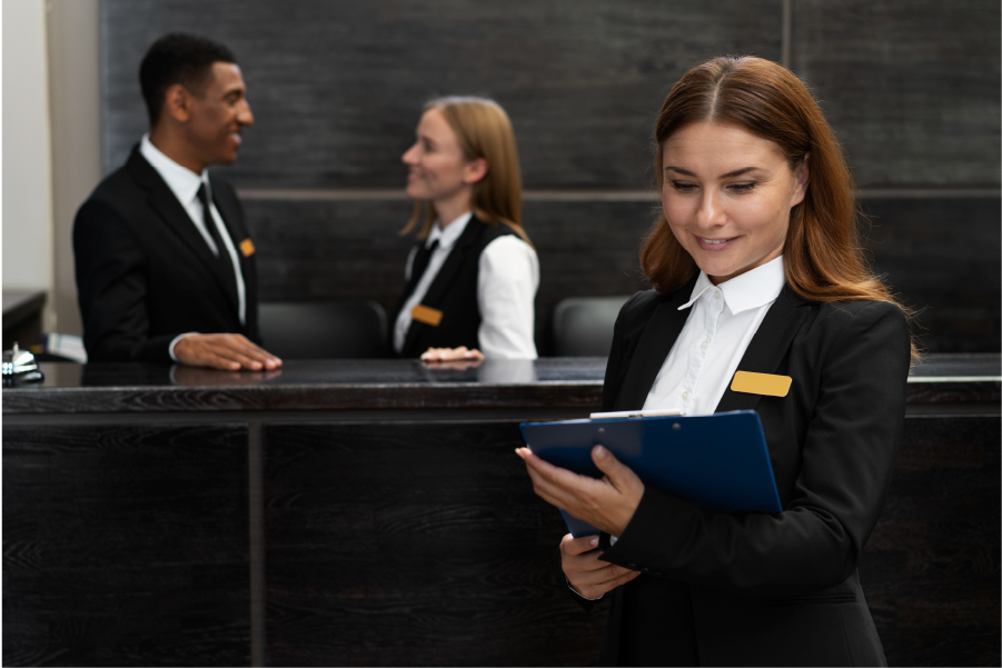 staff alberghiero discute le SOP dell'hotel