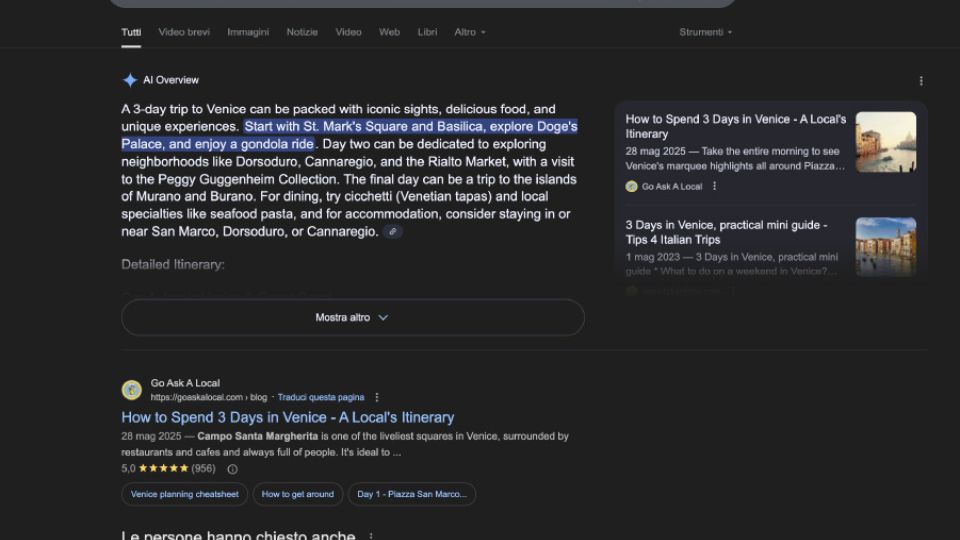 comparire nei risultati dell’AI guida per hotel